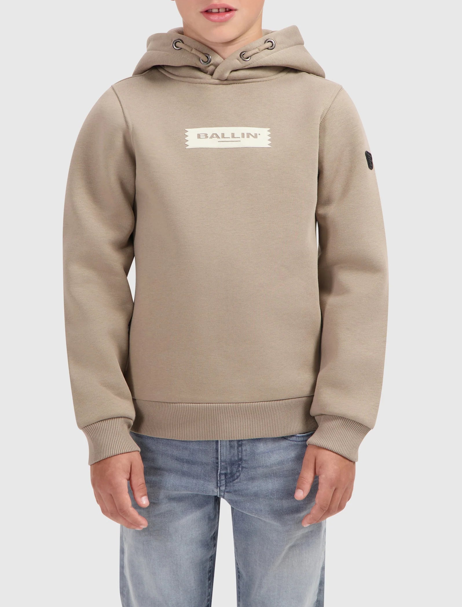 Ballin Junior Die-Cut Flock Hoodie- Taupe