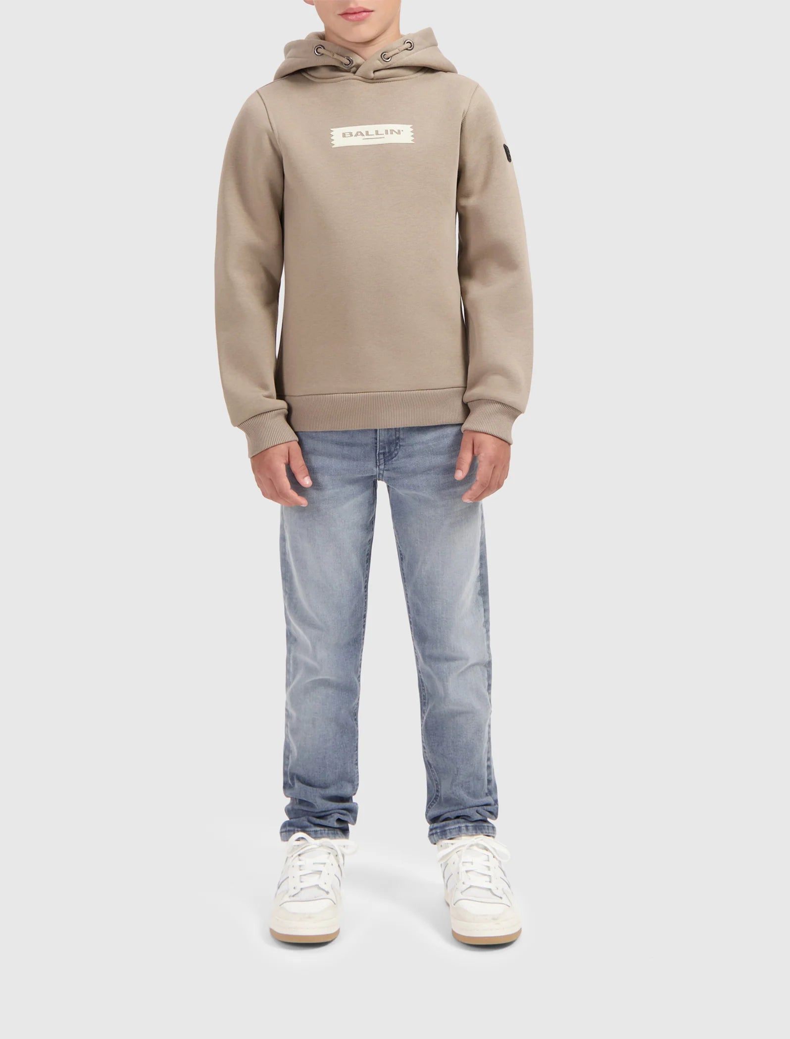 Ballin Junior Die-Cut Flock Hoodie- Taupe