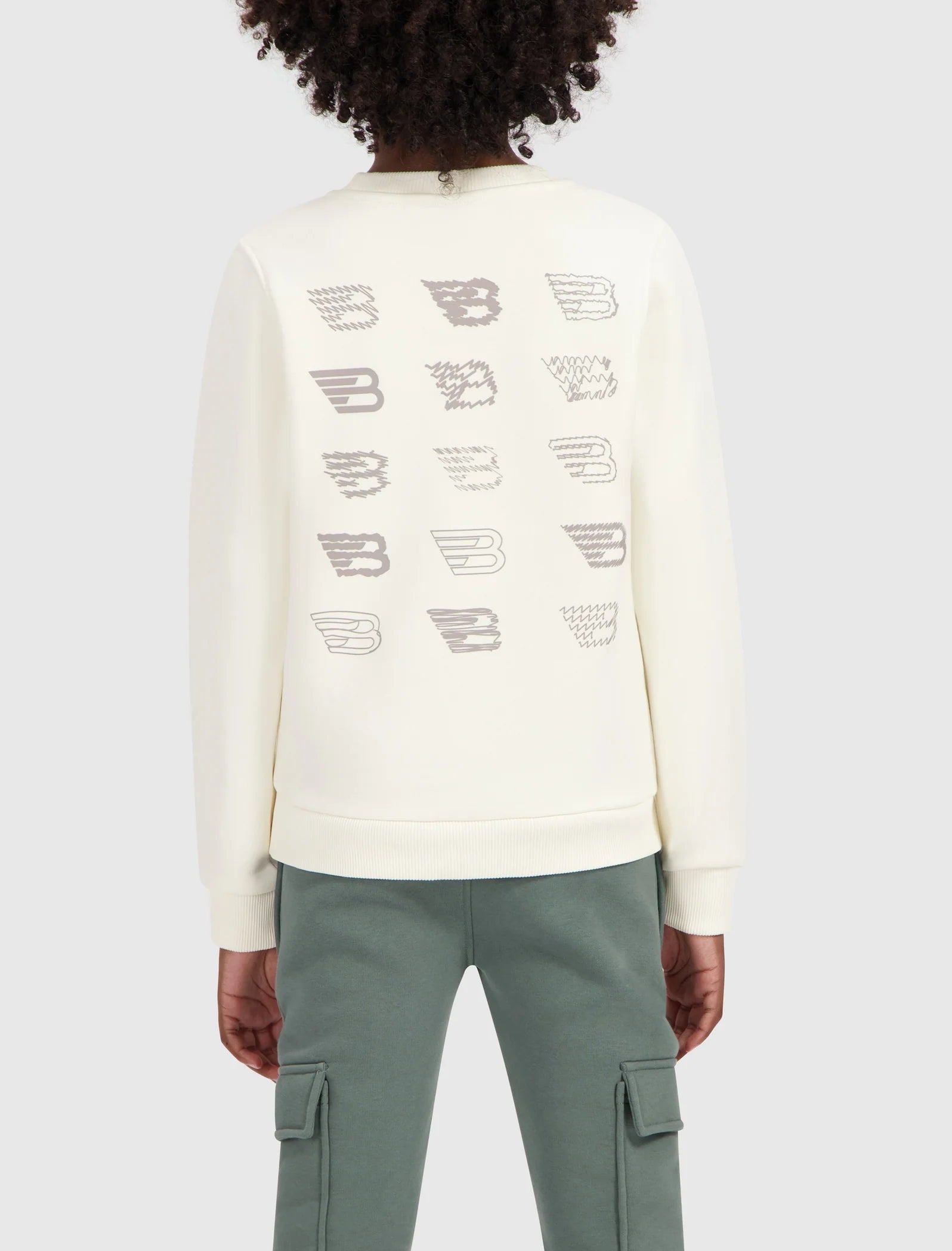 Ballin Junior Scribble Icon Logo Sweater- Off White