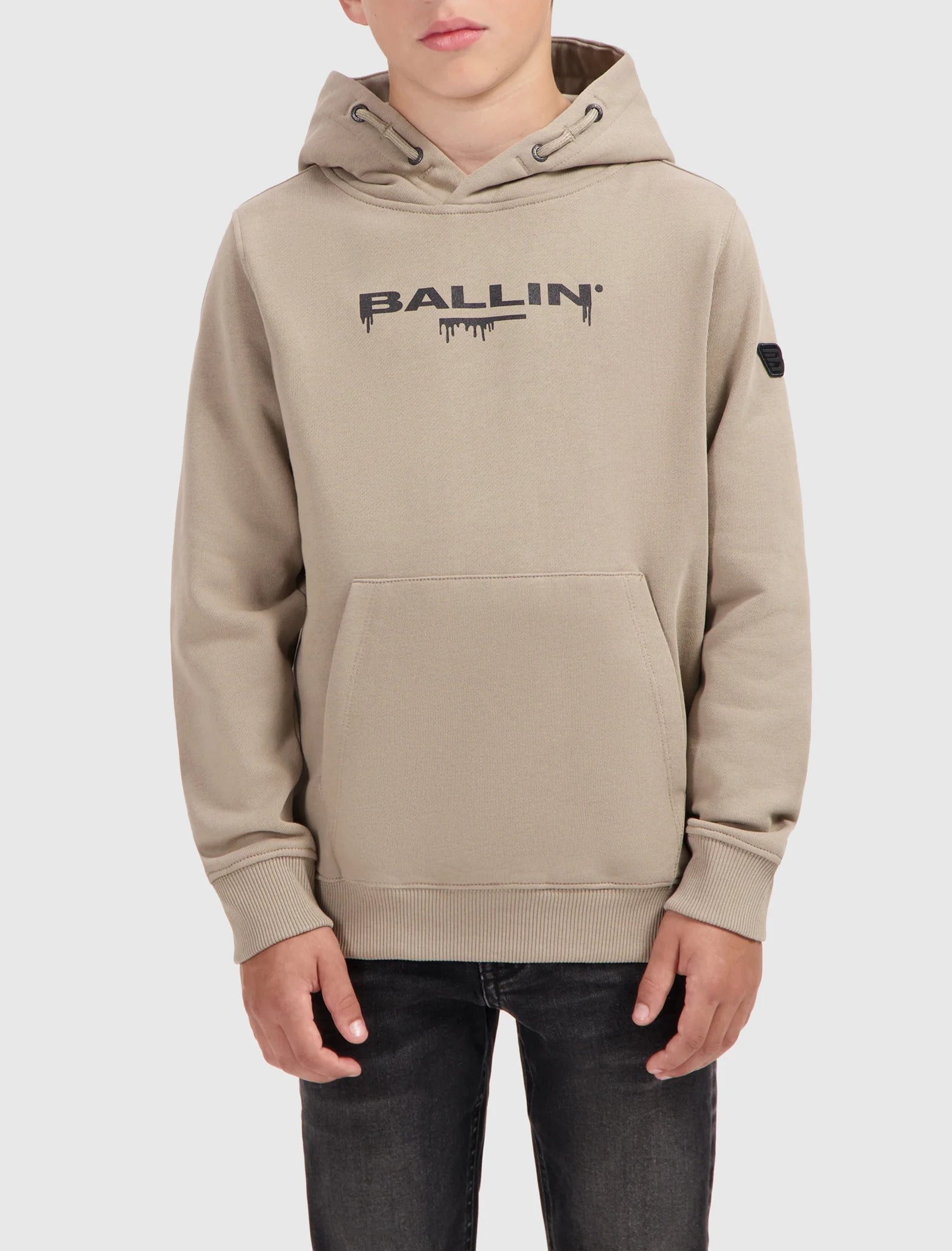 Ballin Junior Dripping Logo Hoodie- Taupe