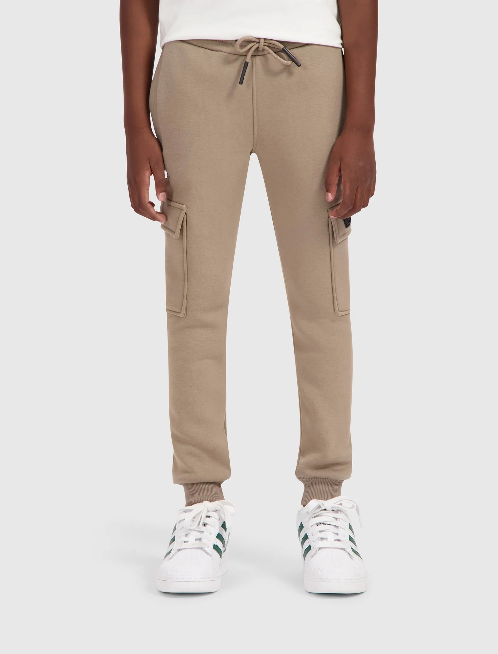 Ballin Junior Logo Badge Cargo Sweatpants- Taupe