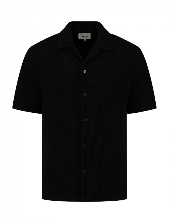 Pure Path Short Sleeve Honeycomb Shirt- Black