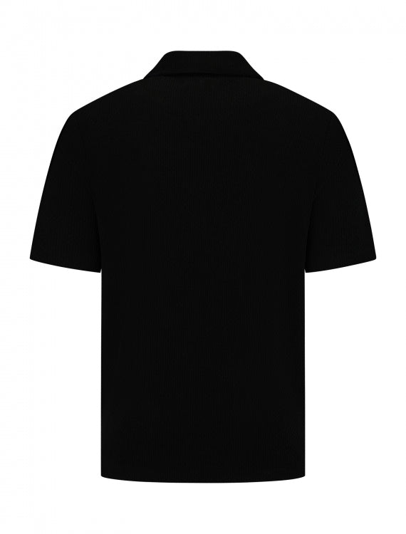 Pure Path Short Sleeve Honeycomb Shirt- Black