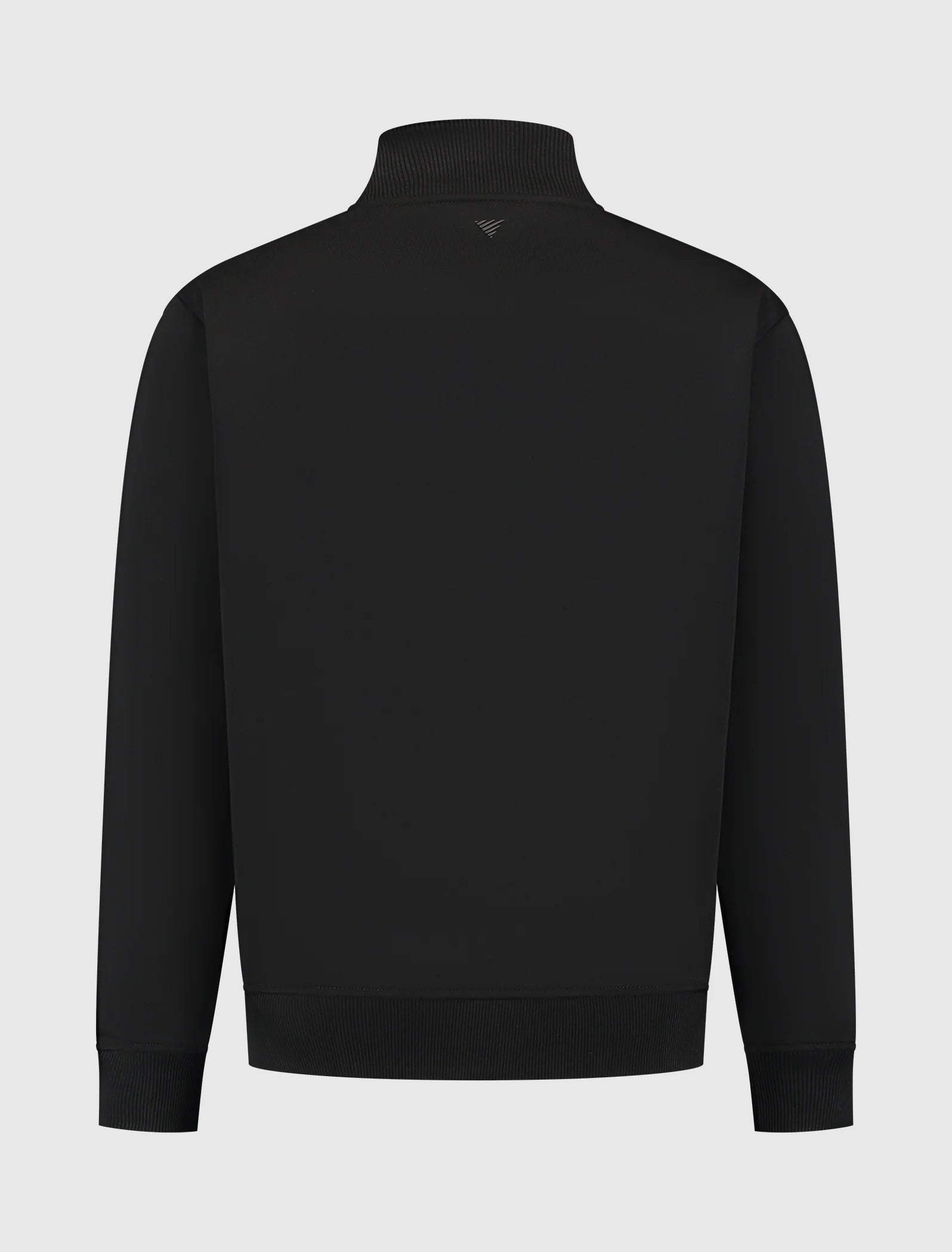 Pure path Stand-Up Collar Zip Sweater Black