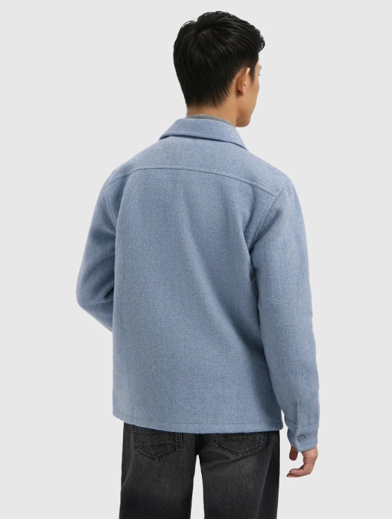 Pure Path Flannel Overshirt- Mid Blue