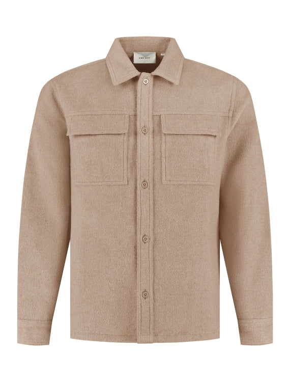 Pure Path Flannel Overshirt- Taupe