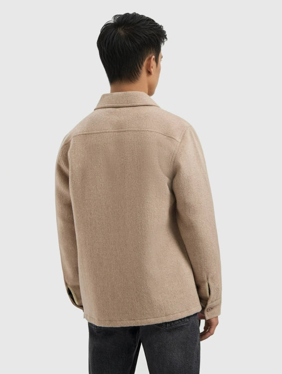 Pure Path Flannel Overshirt- Taupe