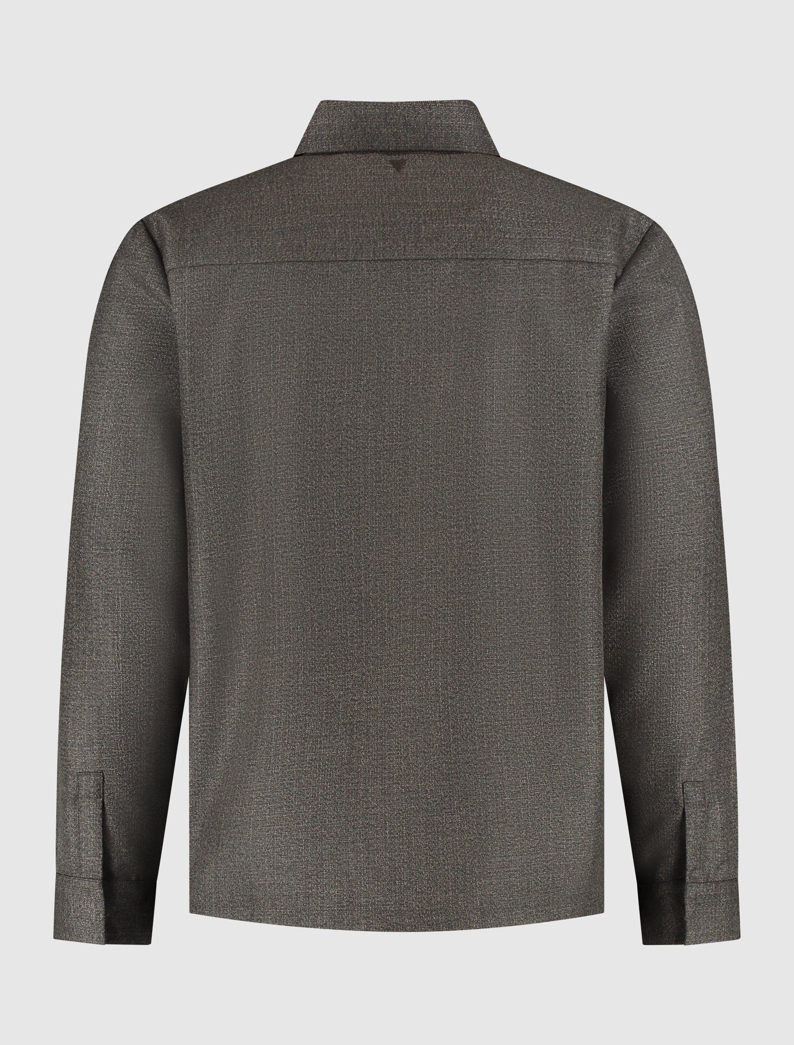 Pure Path Oxford Melange Overshirt- Dark Brown