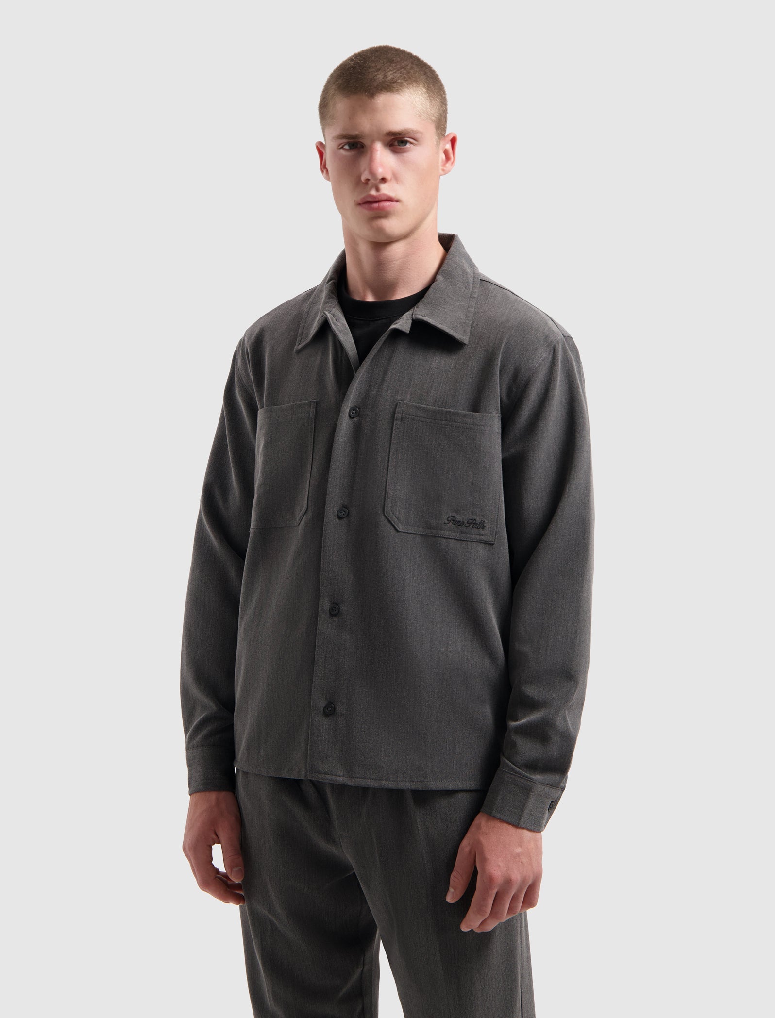 Pure Path Oxford Melange Overshirt- Antra Melange