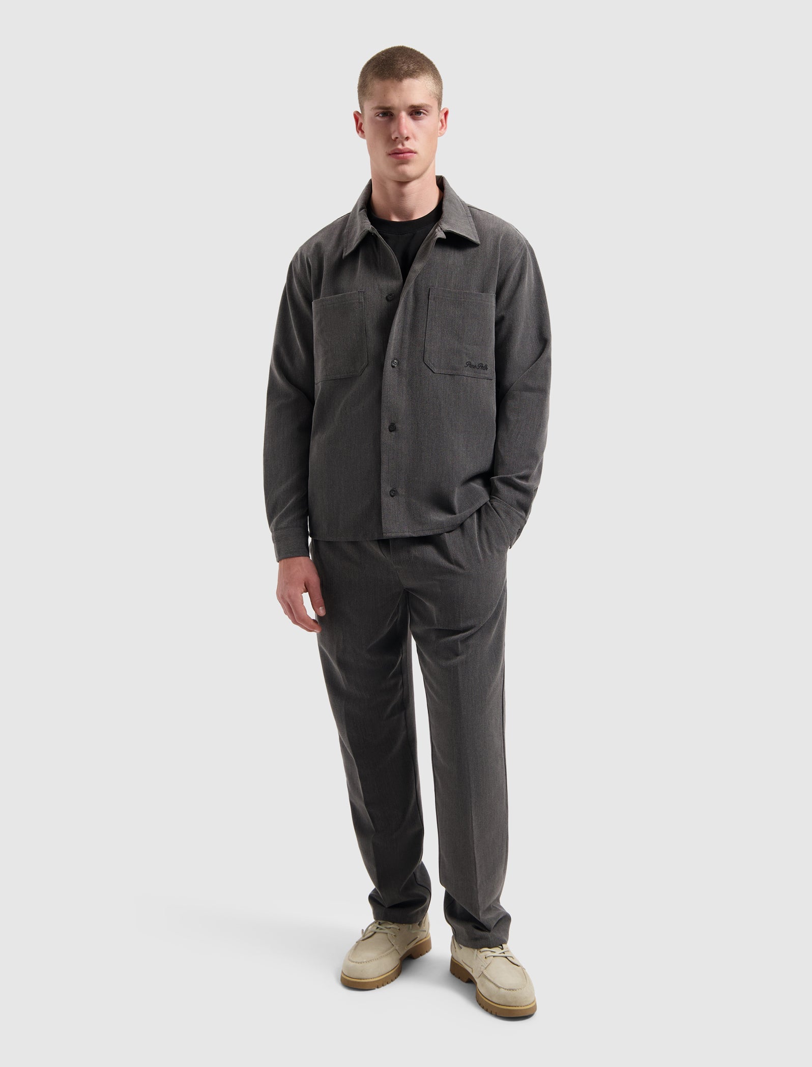 Pure Path Oxford Melange Overshirt- Antra Melange