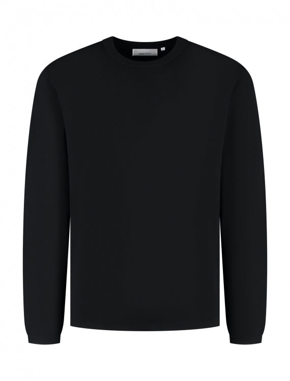 Pure Path Heavy Knit Sweater- Black
