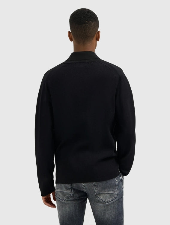 Pure Path Heavy Knit Sweater- Black