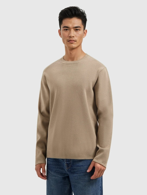 Pure Path Heavy Knit Sweater- Taupe
