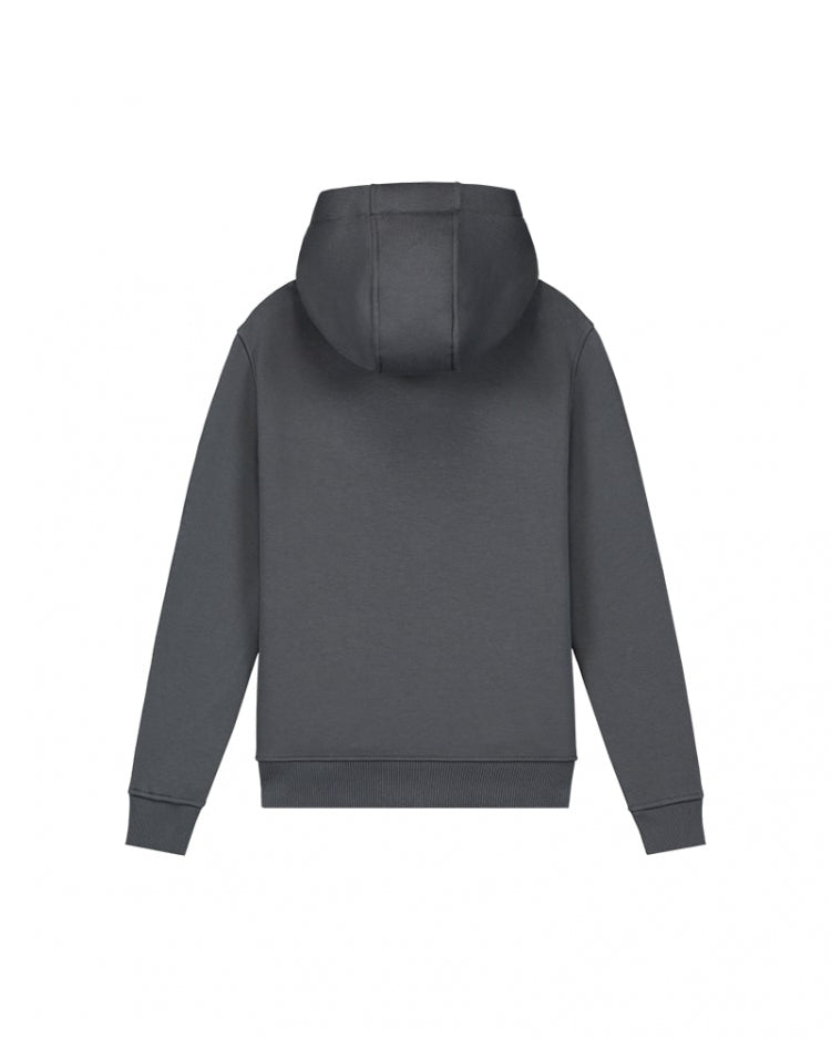 Malelions Junior Striped Signature Hoodie- Dark Grey