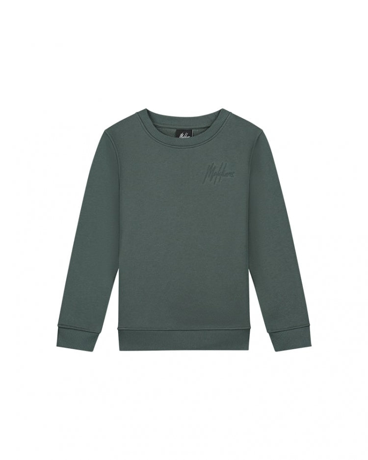 Malelions Junior Striped Signature Sweater- Teal