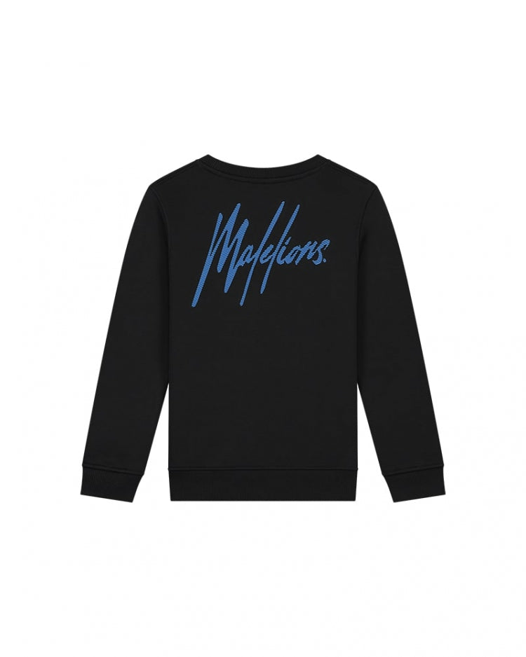 Malelions Junior Striped Signature Sweater- Black