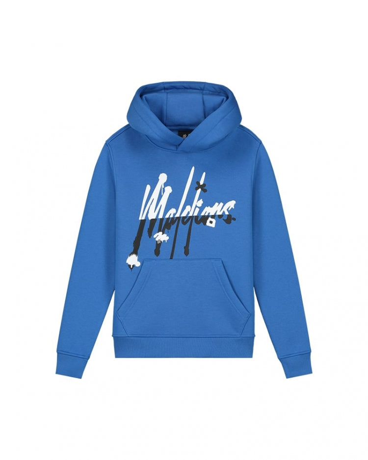 Malelions Junior Graffiti Hoodie- Cobalt Blauw