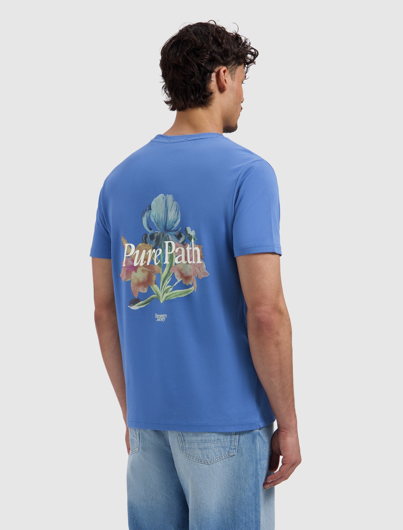 Pure Path Trio Of Flower T-shirt - Faded Cobalt