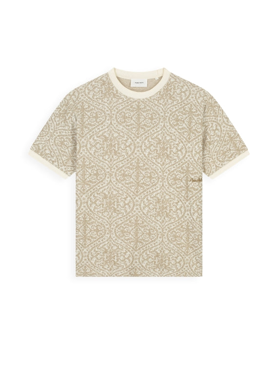 Pure Path Jacquard Pattern T-shirt - Sand