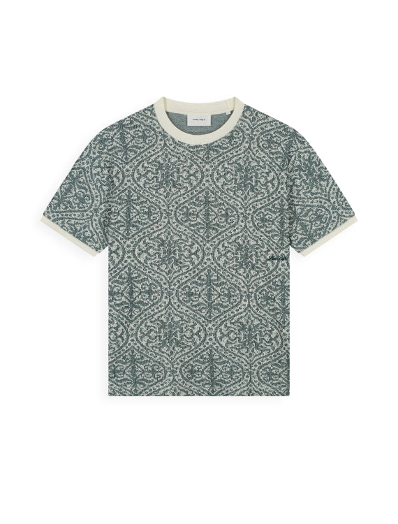 Pure Path Jacquard Pattern T-shirt - Emerald