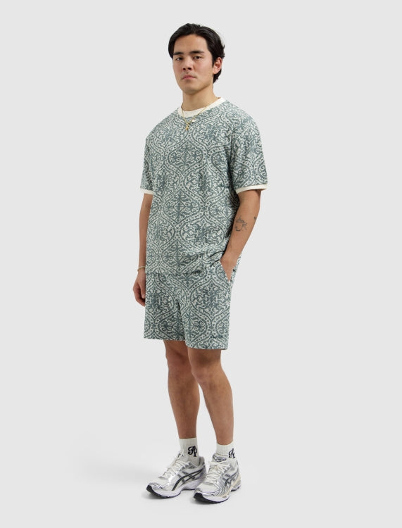 Pure Path Jacquard Pattern T-shirt - Emerald