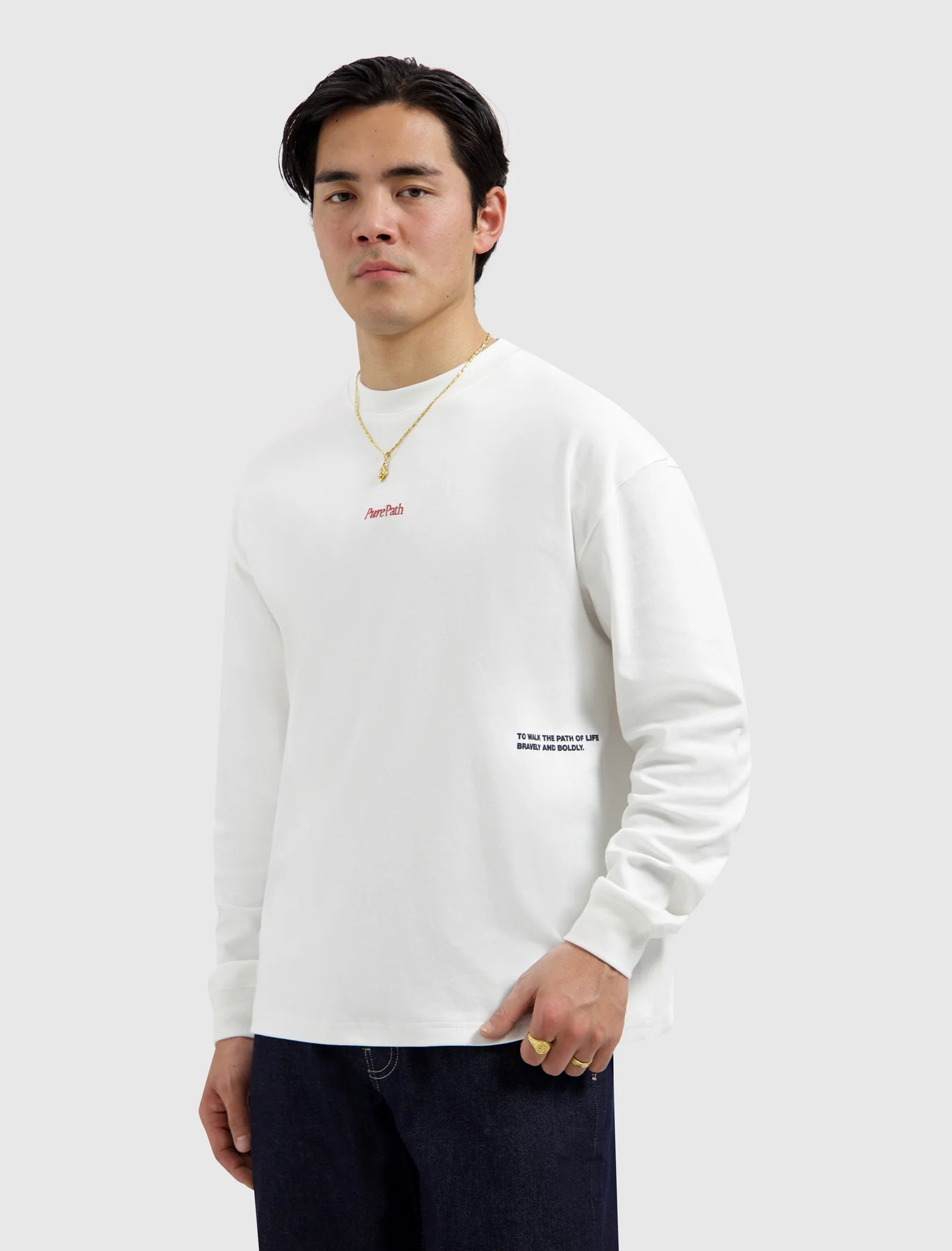 Pure Path Mirror Logo Longsleeve - Off White