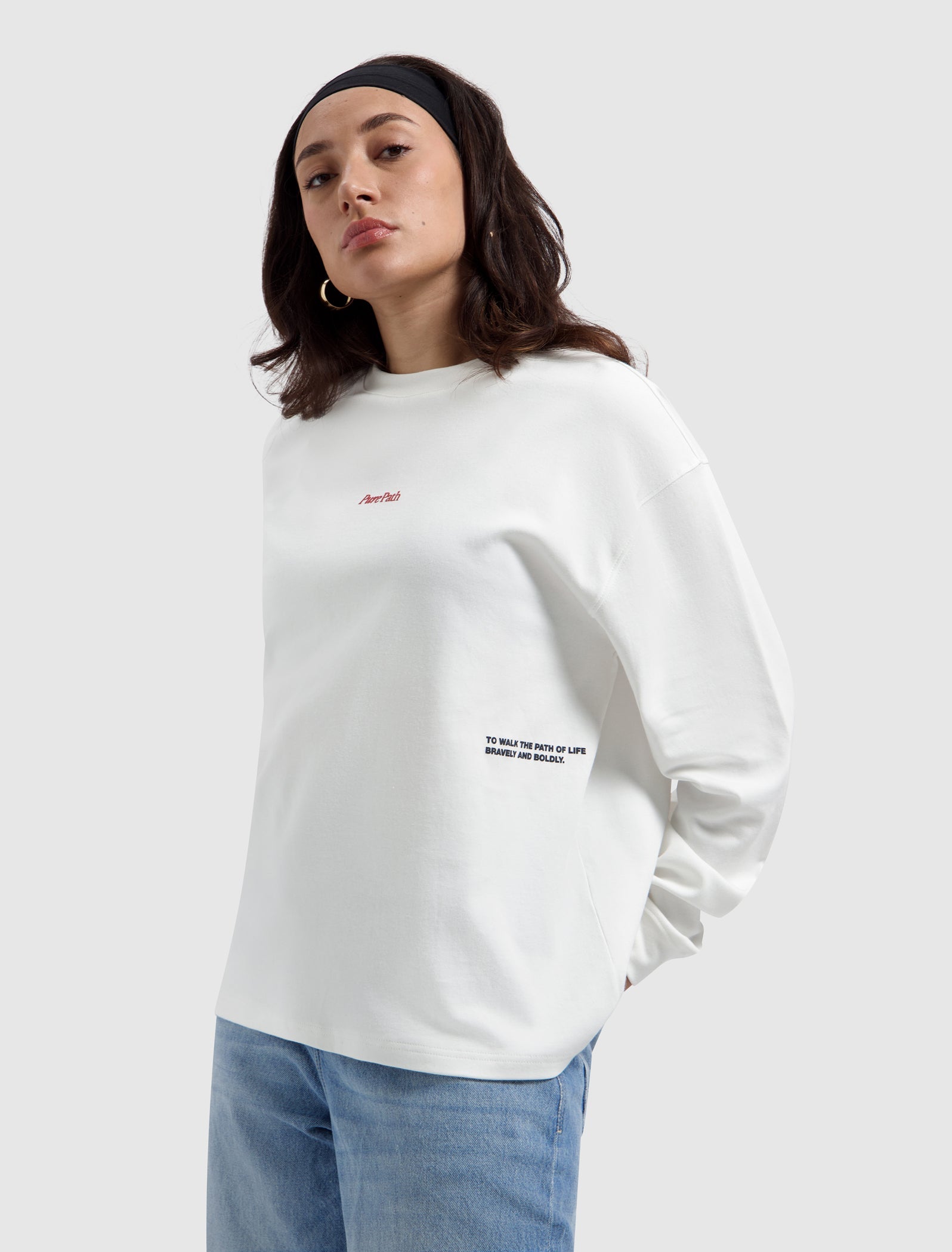 Pure Path Mirror Logo Longsleeve - Off White
