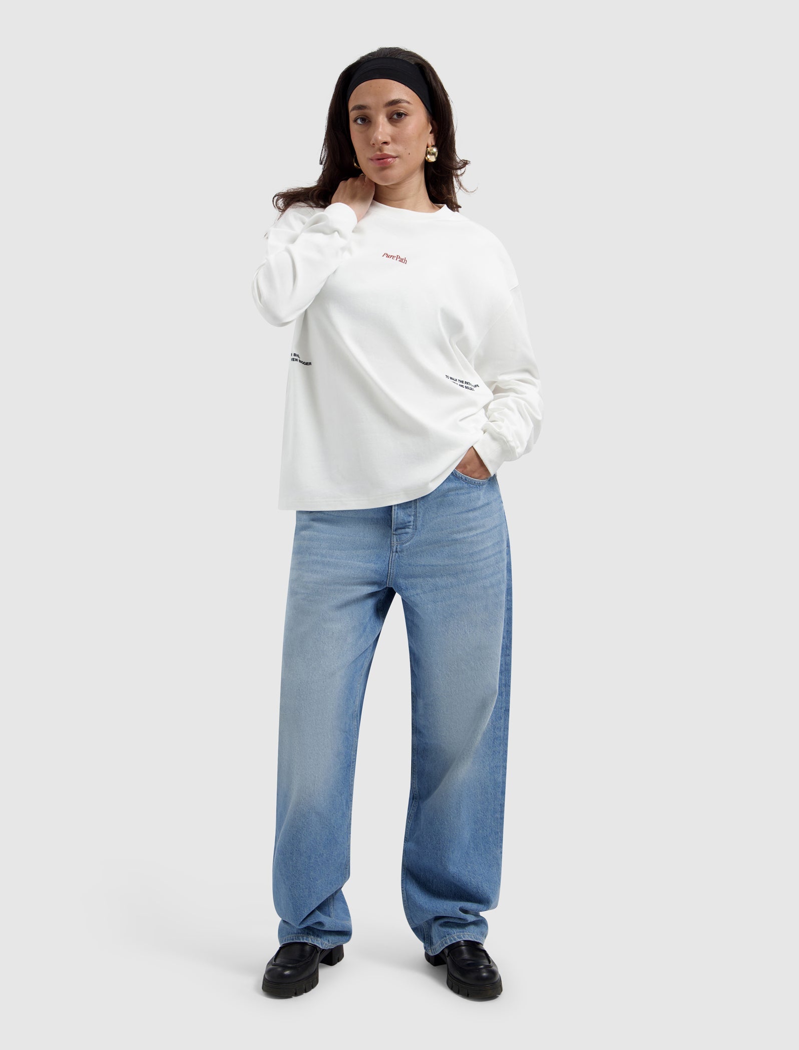 Pure Path Mirror Logo Longsleeve - Off White