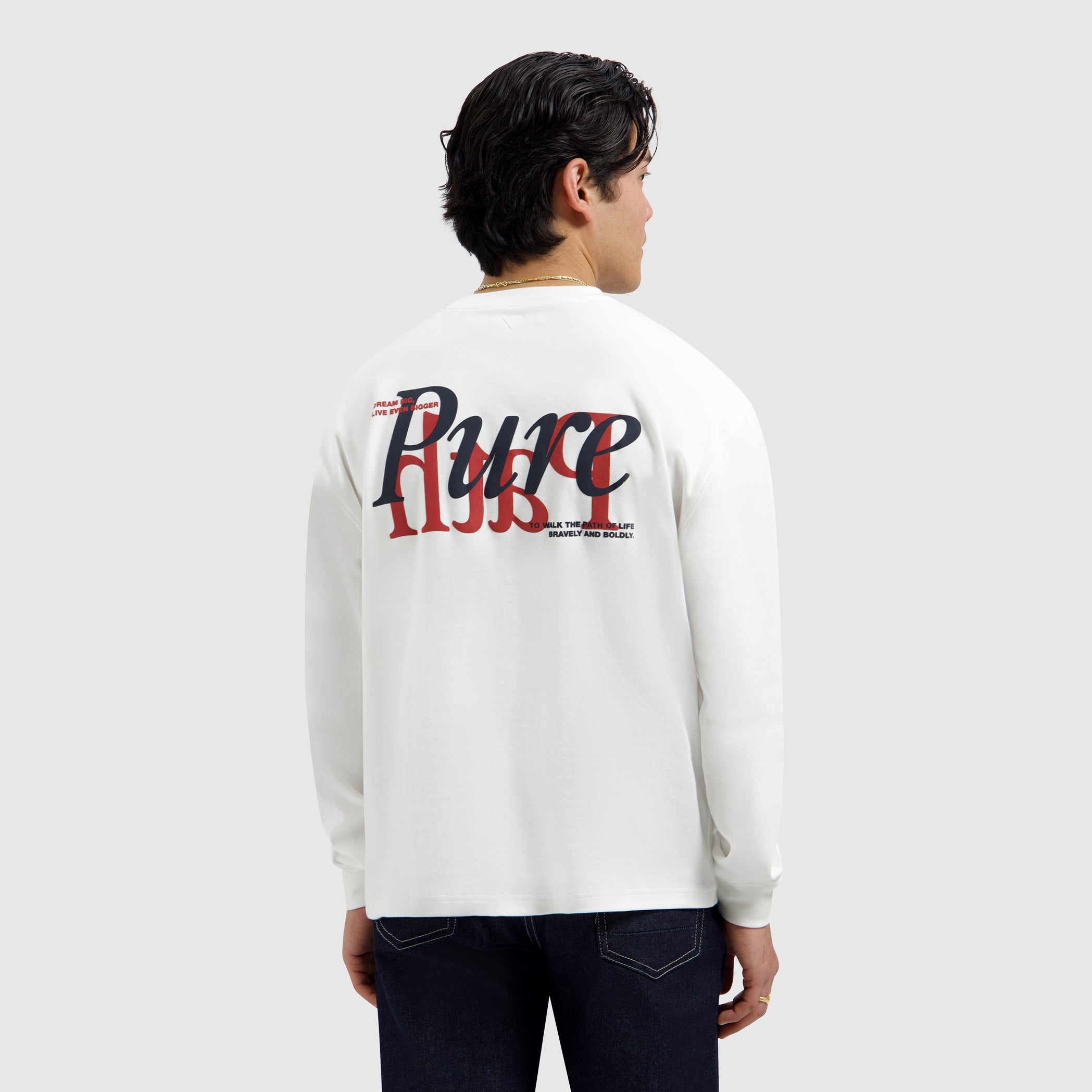 Pure Path Mirror Logo Longsleeve - Off White