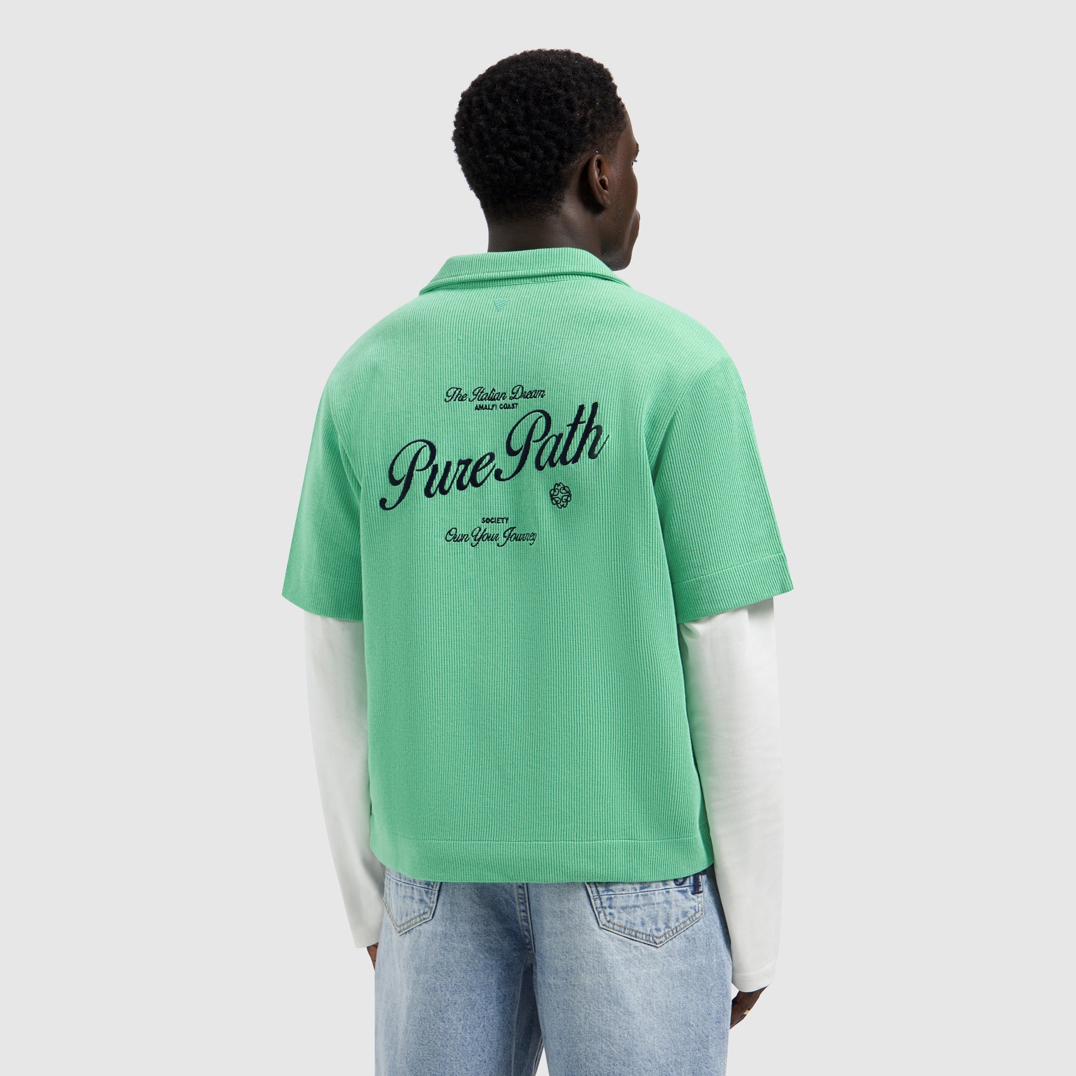 Pure Path Italian Dream Full Zip Shirt - Emerald