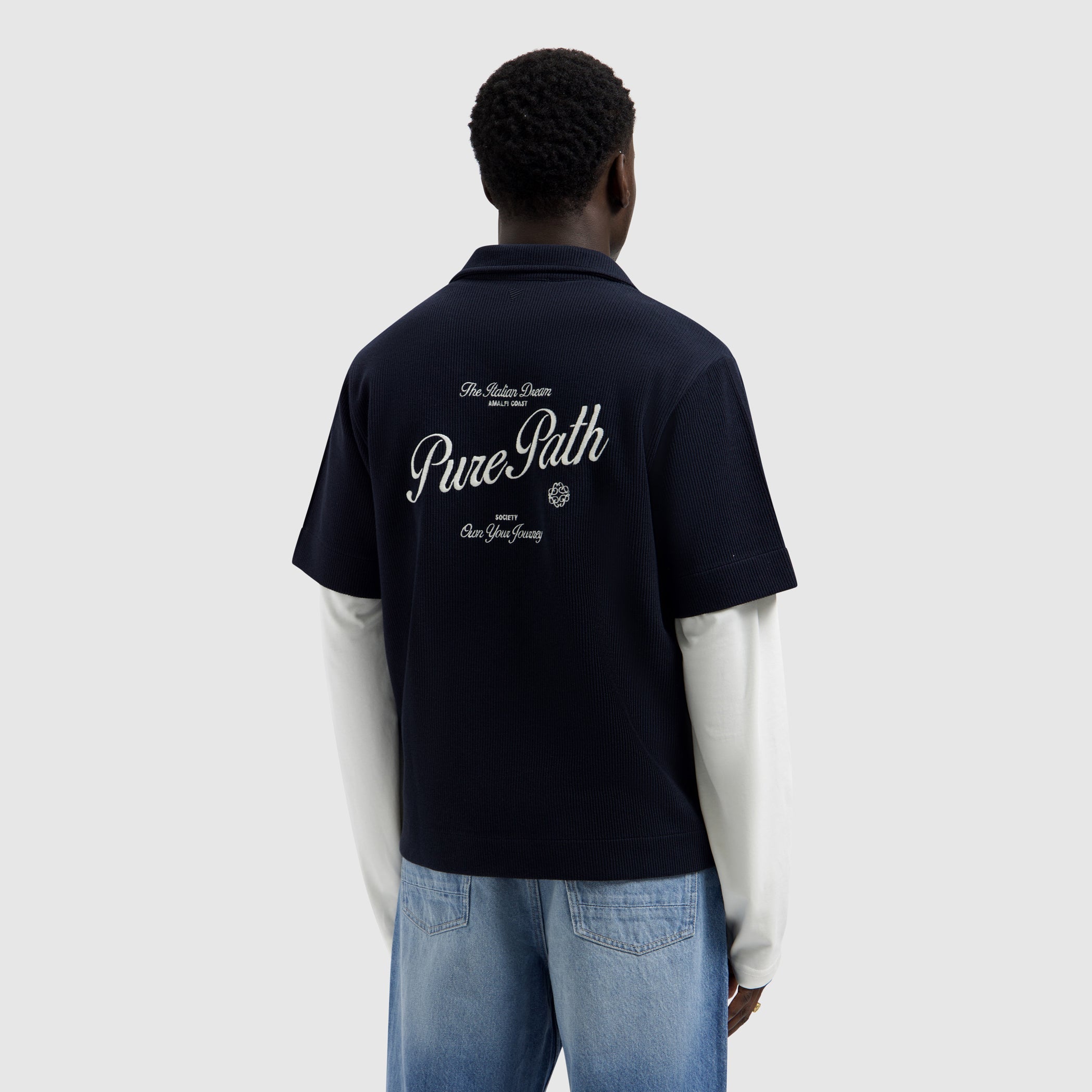 Pure Path Italian Dream Full Zip Shirt - Dark Navy