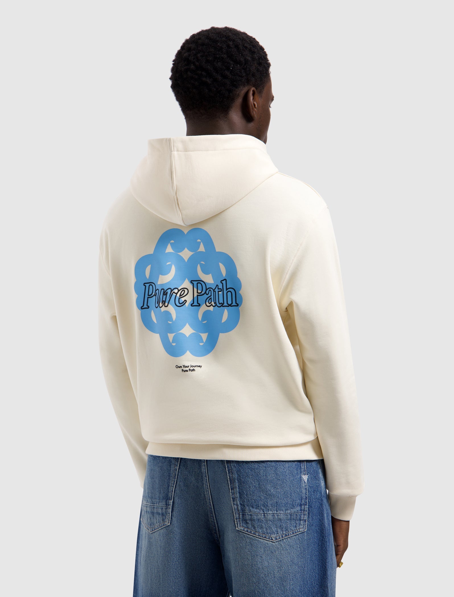 Pure Path Bold Emblem Hoodie - Ecru