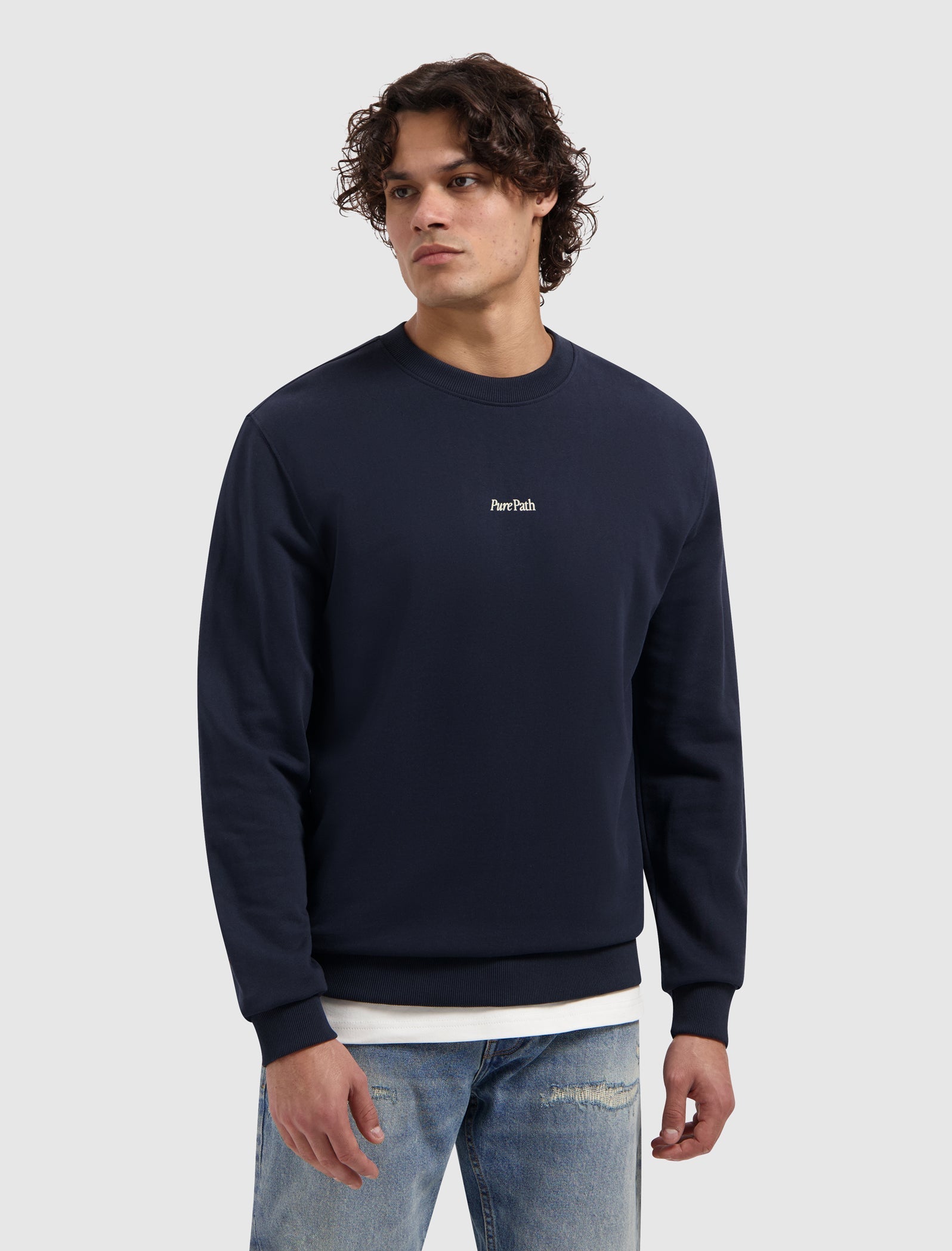 Pure Path Trio of Flowers Sweater - Dark Navy