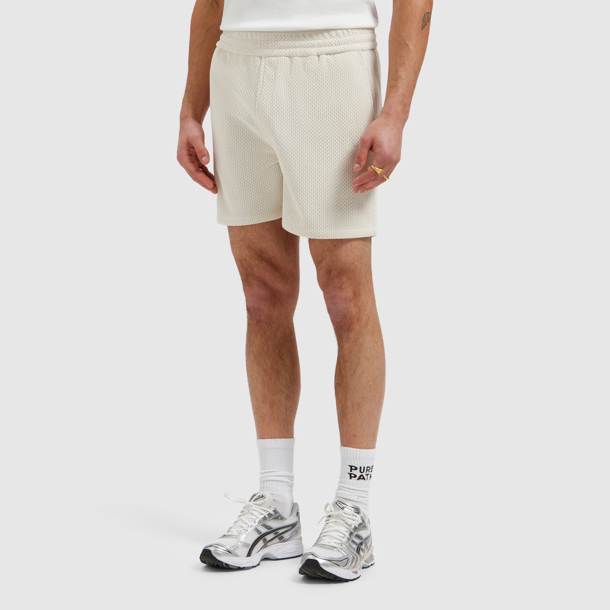 Pure Path Honeycomb Shorts - Ecru