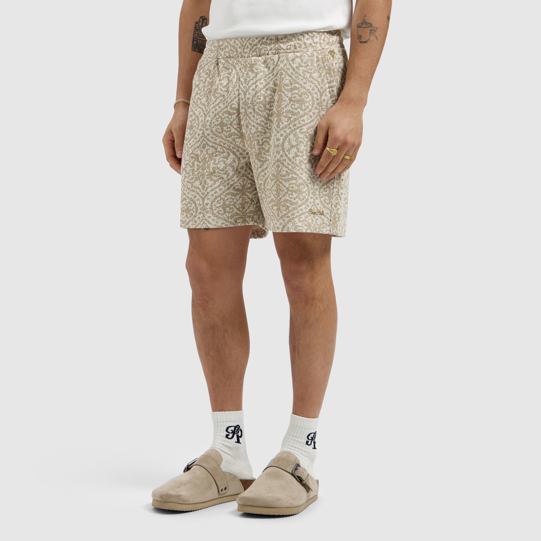 Pure Path Jacquard Shorts - Sand