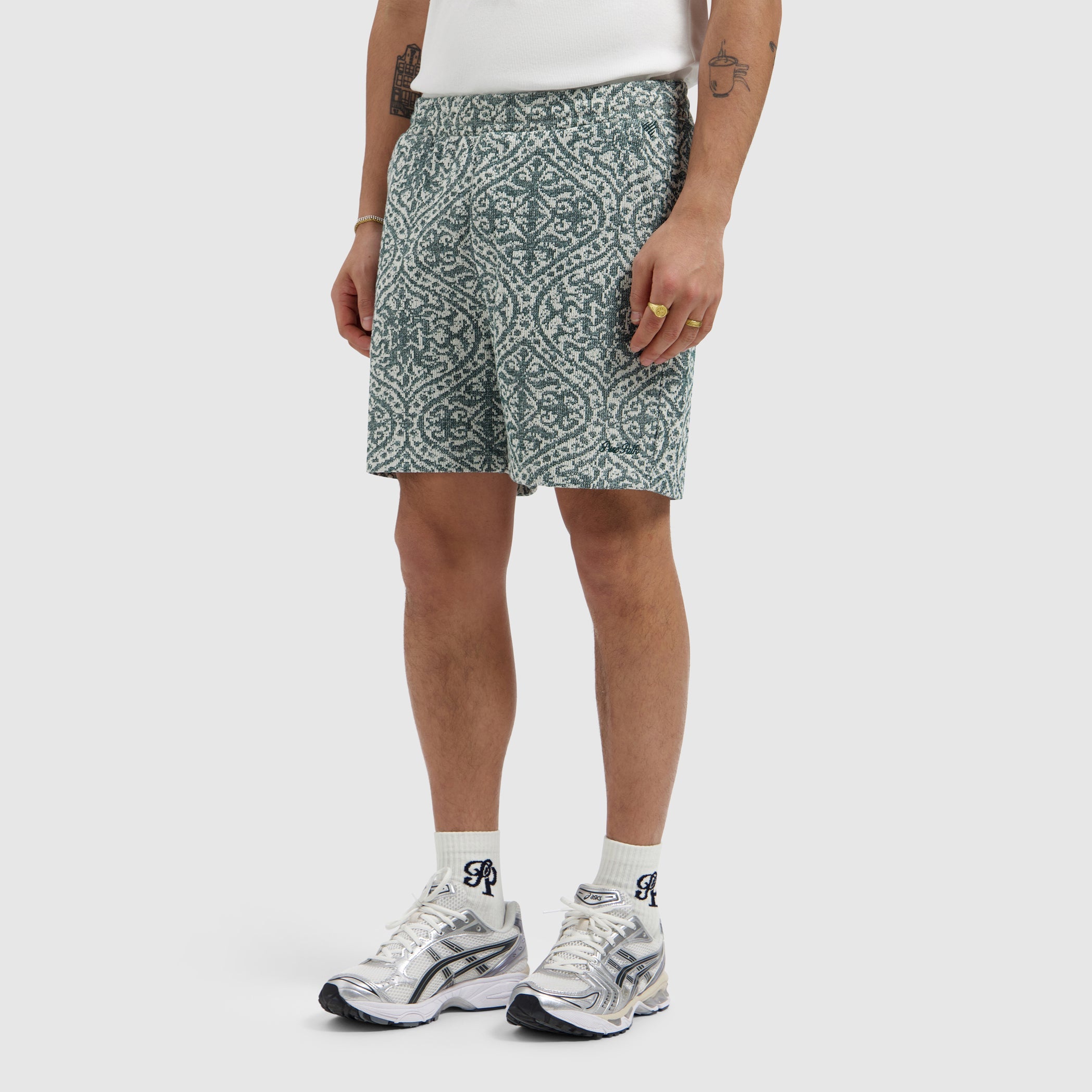 Pure Path Jacquard Shorts - Emerald
