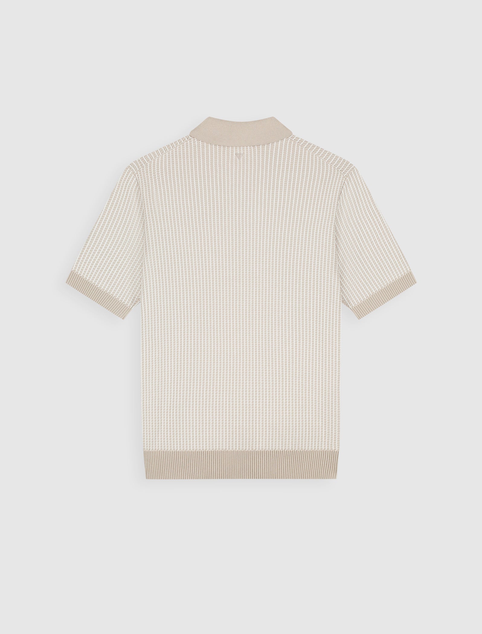 Pure Path Ladder Stitch Knit Polo - Sand