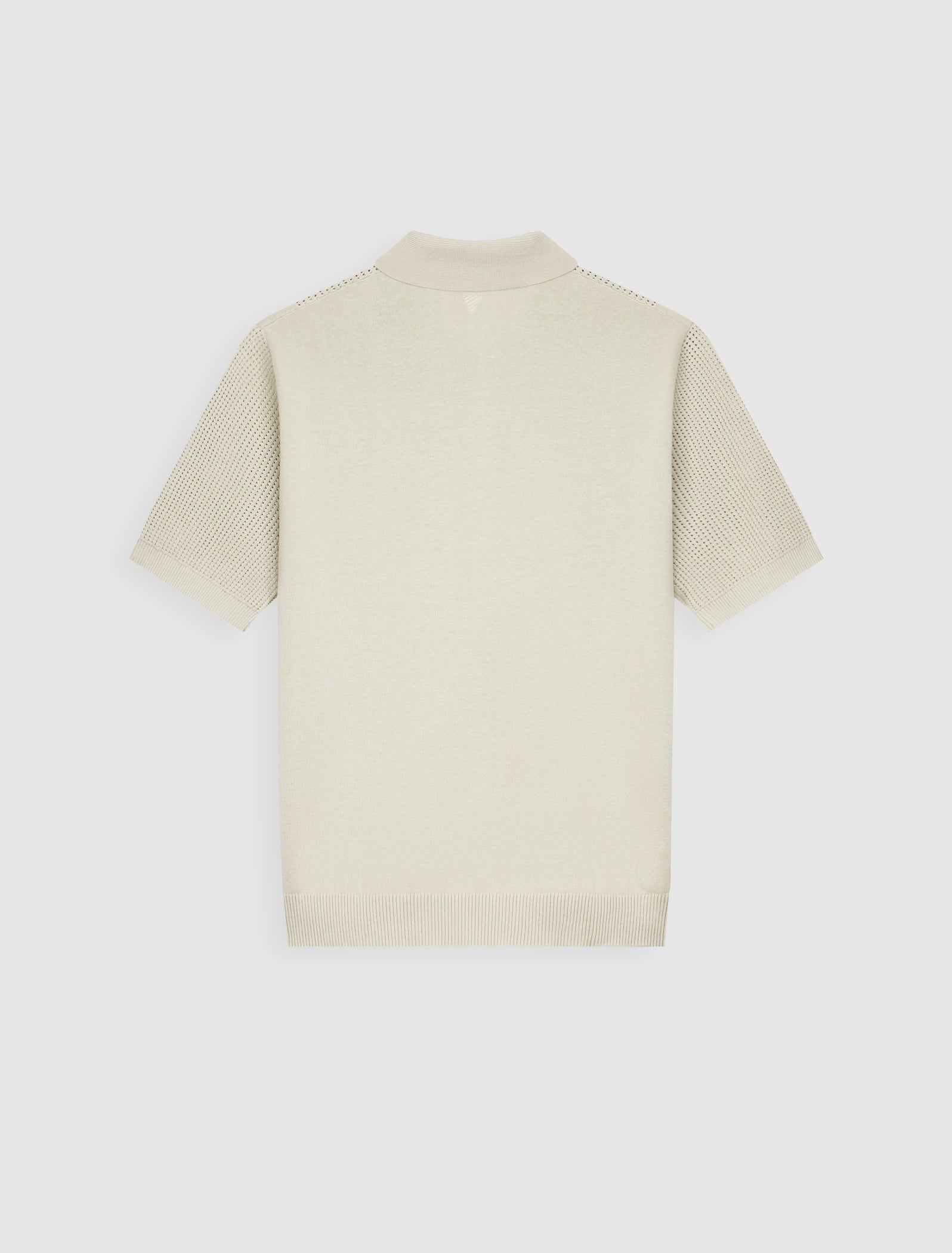 Pure Path Emblem Open Knit Polo - Sand