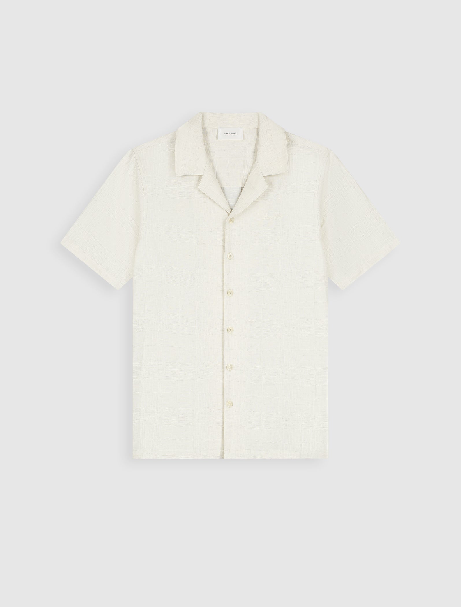 Pure Path Structured Check Shirt - Ecru