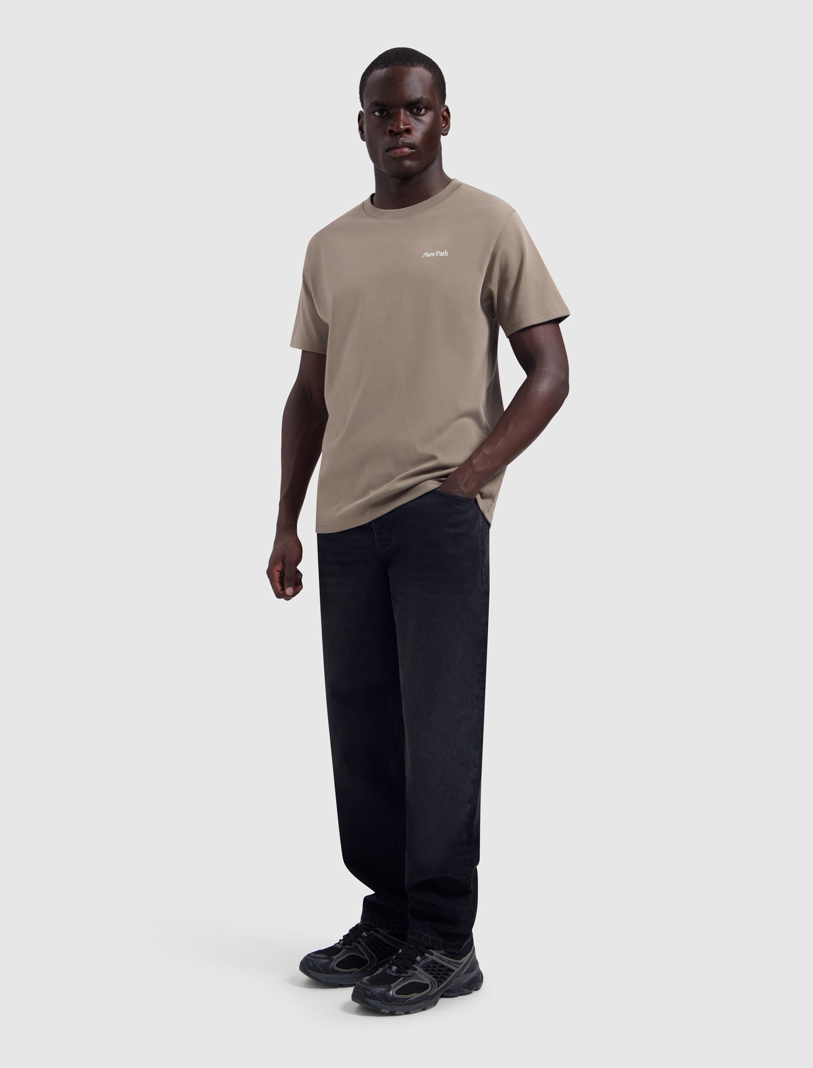 Pure Path Tree Trunk T-shirt- Taupe