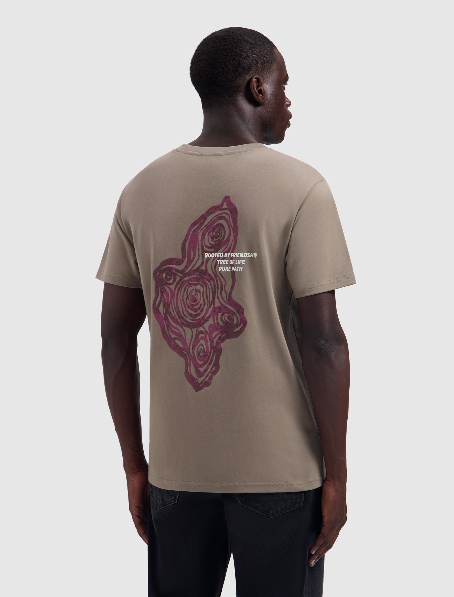 Pure Path Tree Trunk T-shirt- Taupe