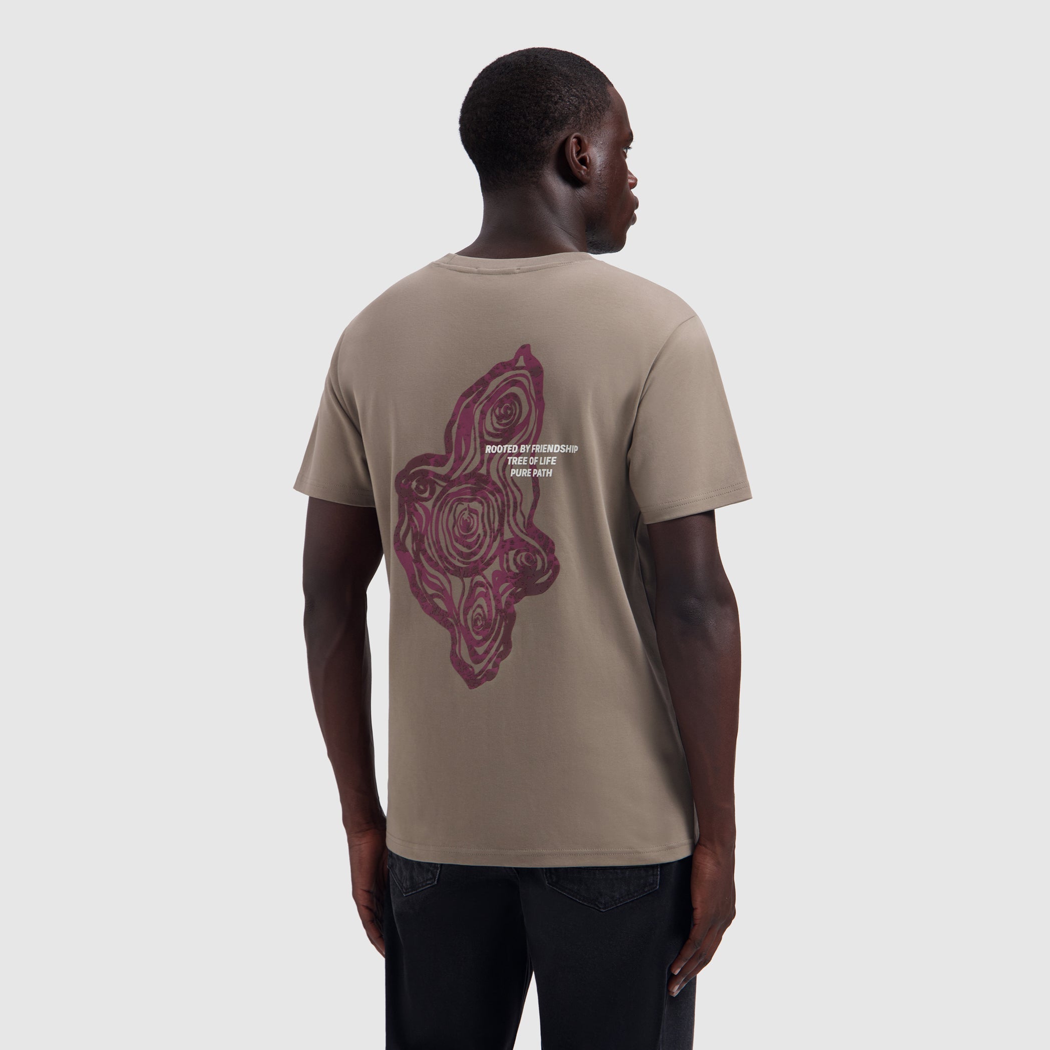 Pure Path Tree Trunk T-shirt- Taupe