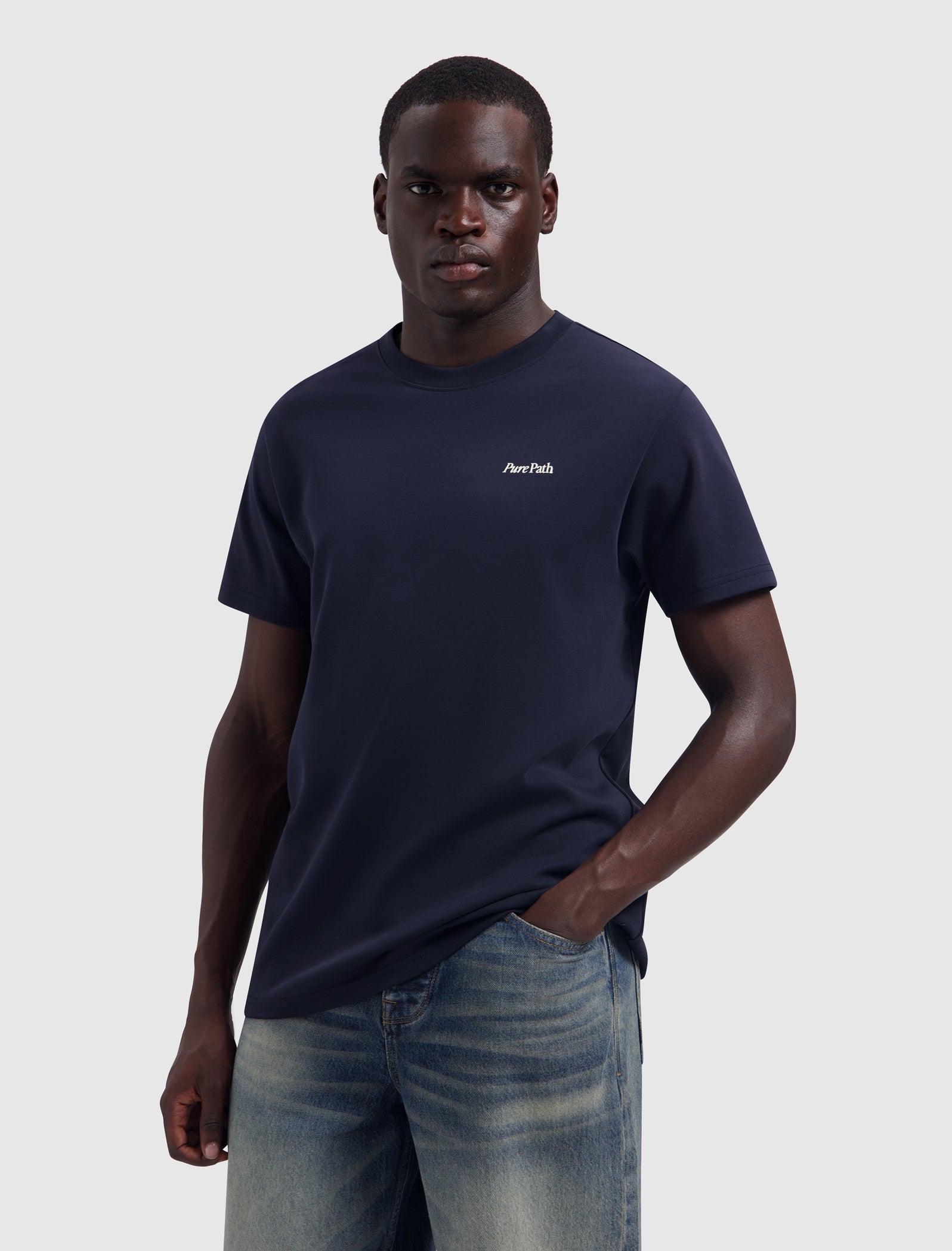 Pure Path Tree Trunk T-shirt- Dark Navy