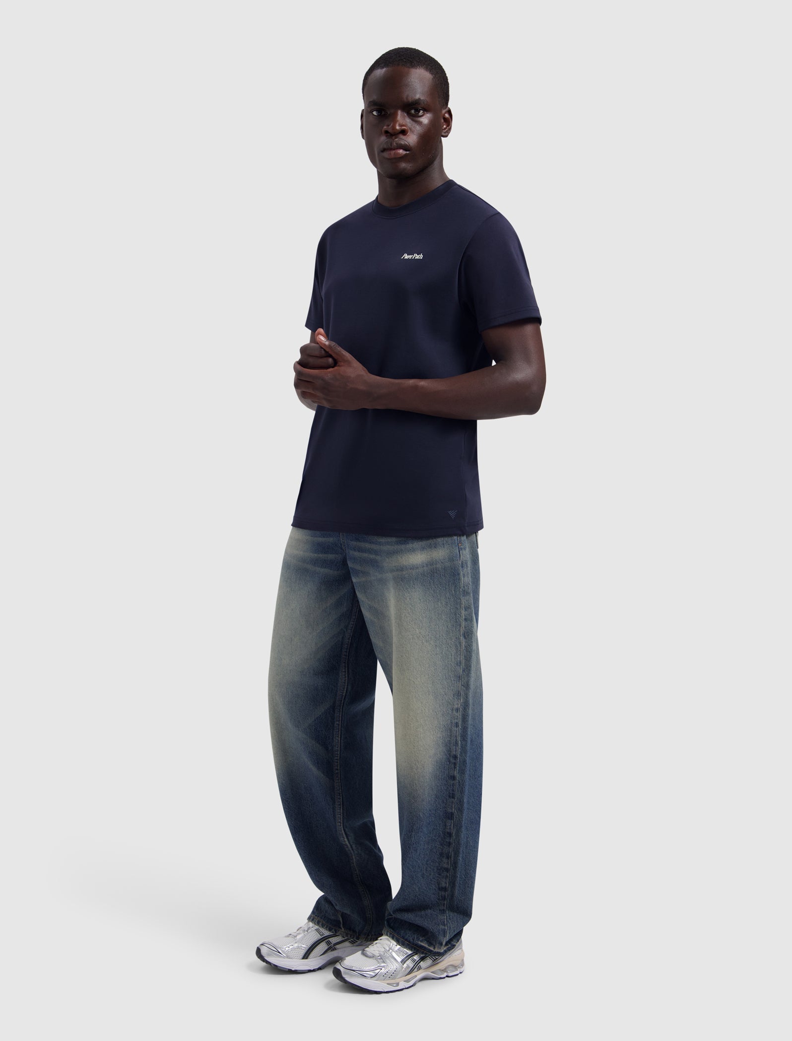 Pure Path Tree Trunk T-shirt- Dark Navy