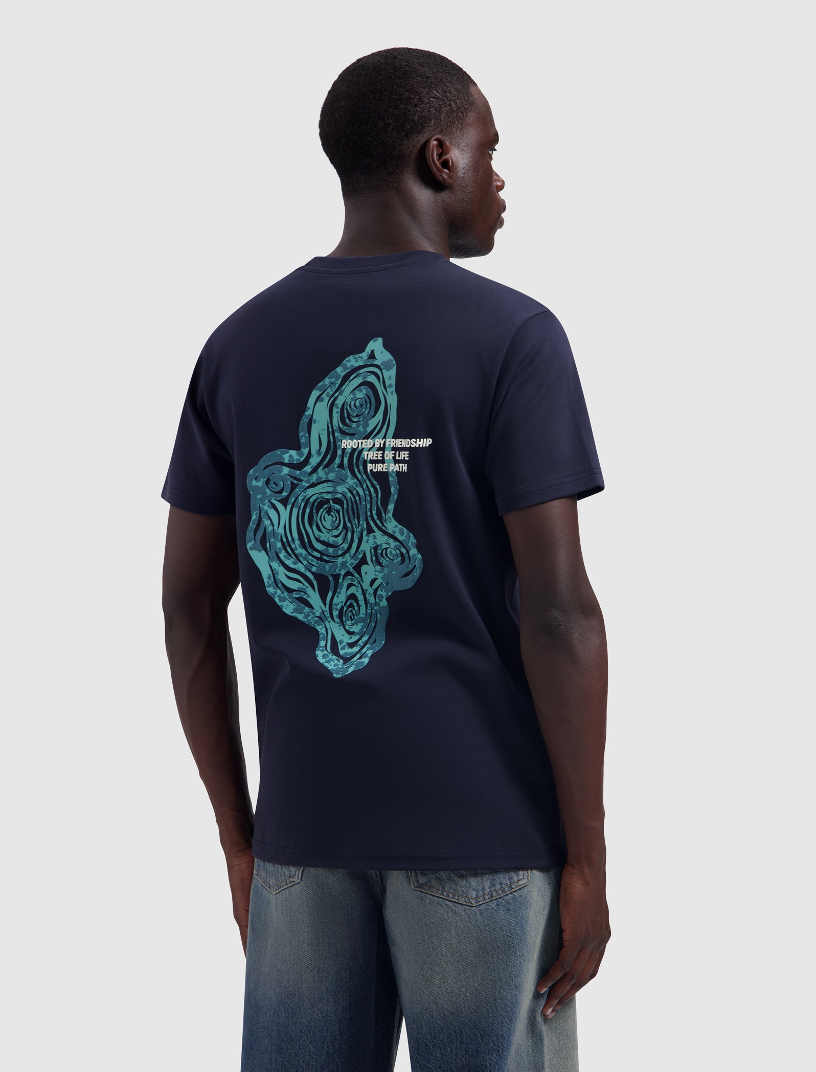 Pure Path Tree Trunk T-shirt- Dark Navy