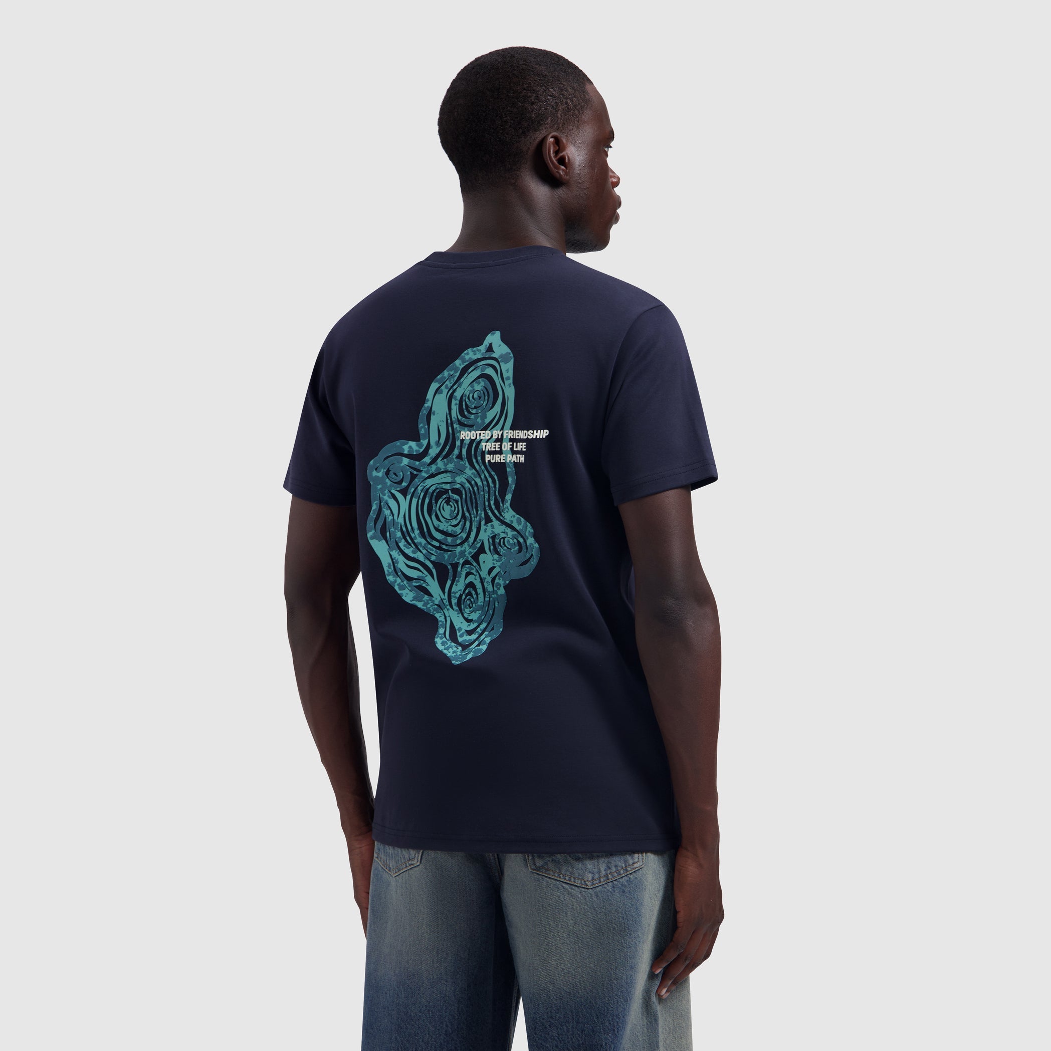 Pure Path Tree Trunk T-shirt- Dark Navy