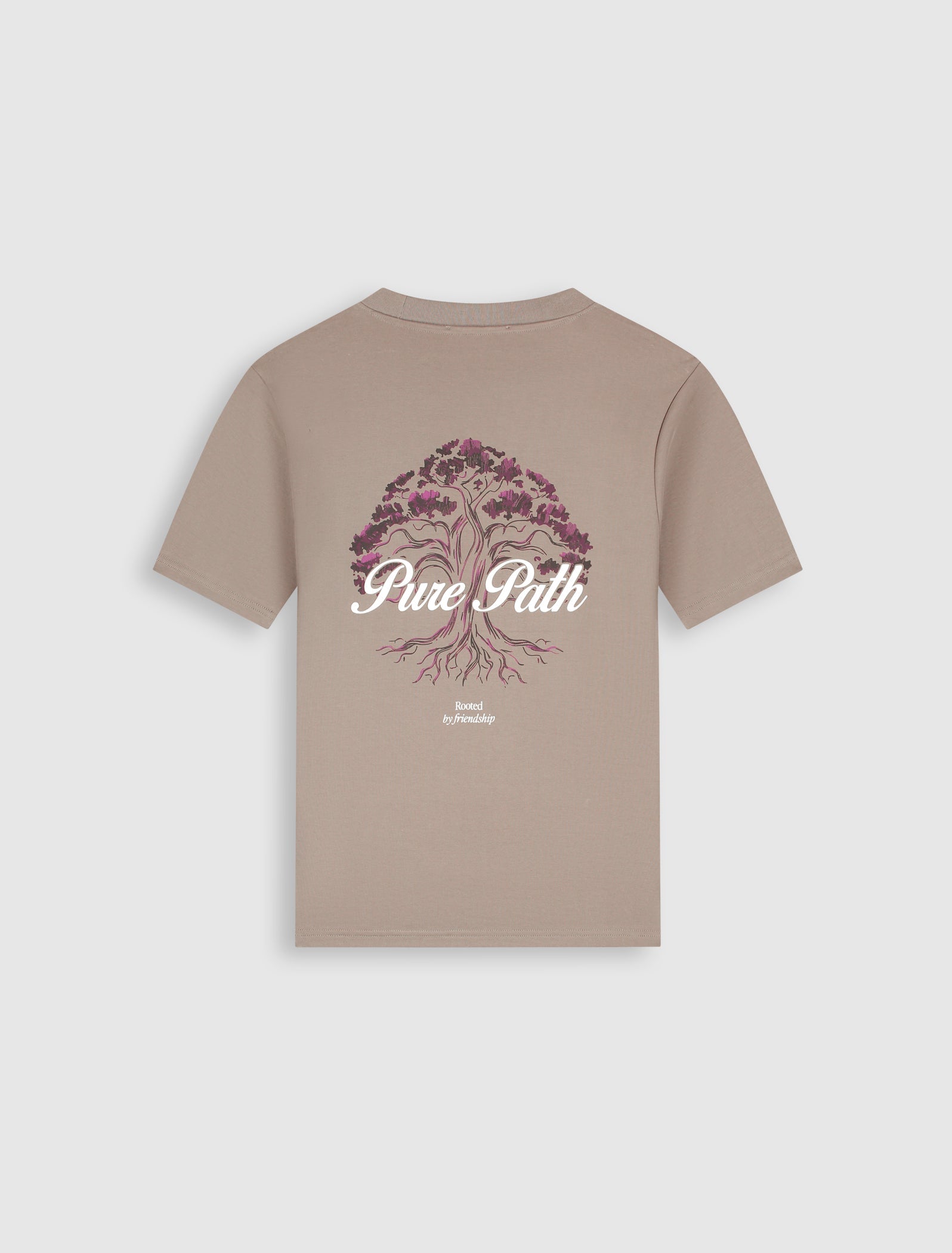 Pure Path Rooted Tree T-shirt- Taupe