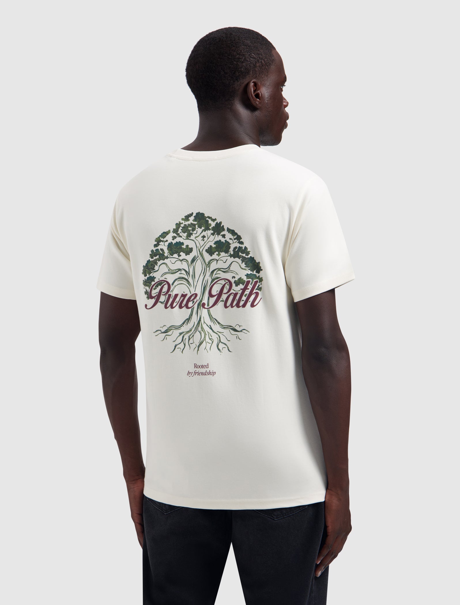 Pure Path Rooted Tree T-shirt- Ecru