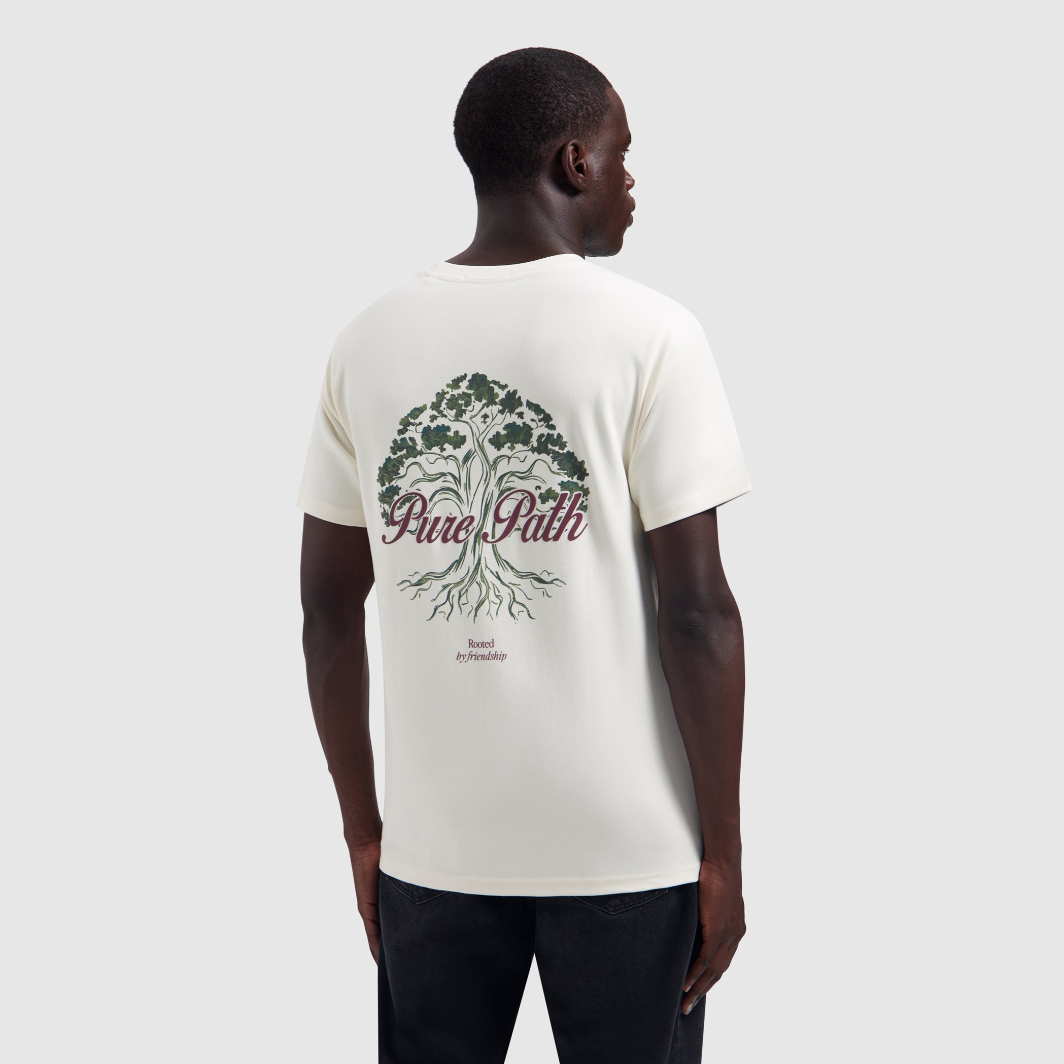 Pure Path Rooted Tree T-shirt- Ecru