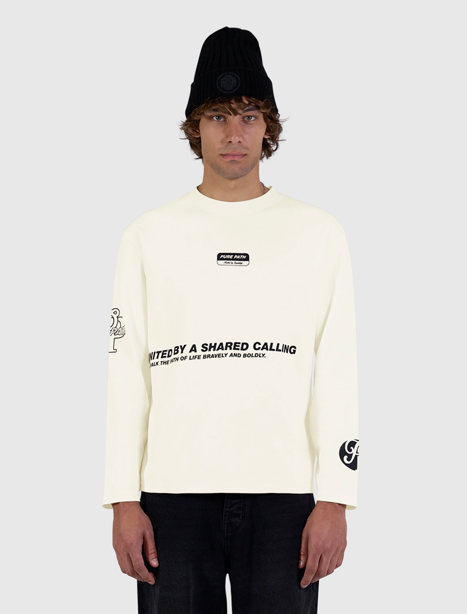 Pure Path United Longsleeve T-shirt- Ecru